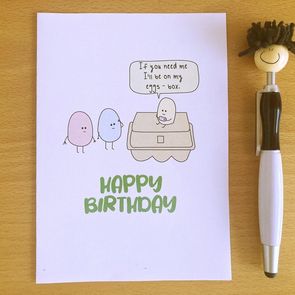 Printable Teen Birthday Card, Printable Gamer Birthday Card, Brother Birthday Card, Eggs-Box Card, Funny Printable Birthday Card
