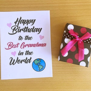 Oma Geburtstagskarte, Oma Geburtstagskarte, beste Oma der Welt, süße Oma Karte