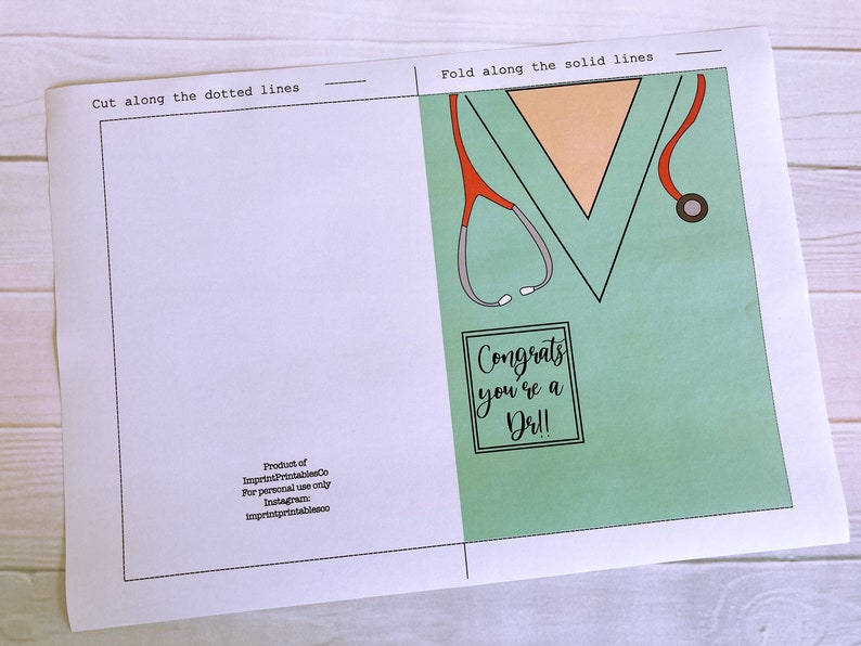 Printable Dr Graduation Card, Dr Graduation Card, Scrubs and ...