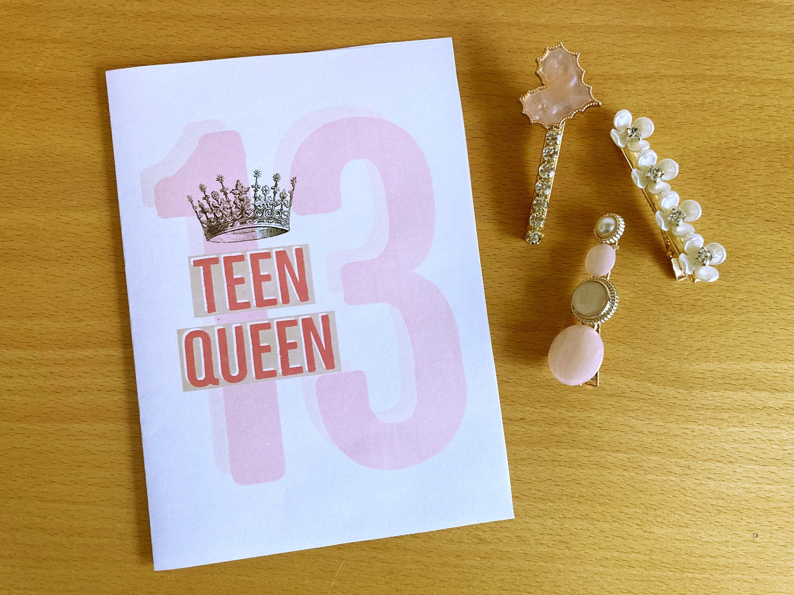 Printable 13th Birthday Card, Teen Queen, 13th Birthday Card, Instant ...