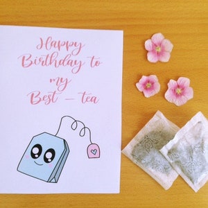 Carte d'anniversaire imprimable d'ami, joyeux anniversaire à mon meilleur - thé, carte d'anniversaire de Besties, carte de meilleur ami