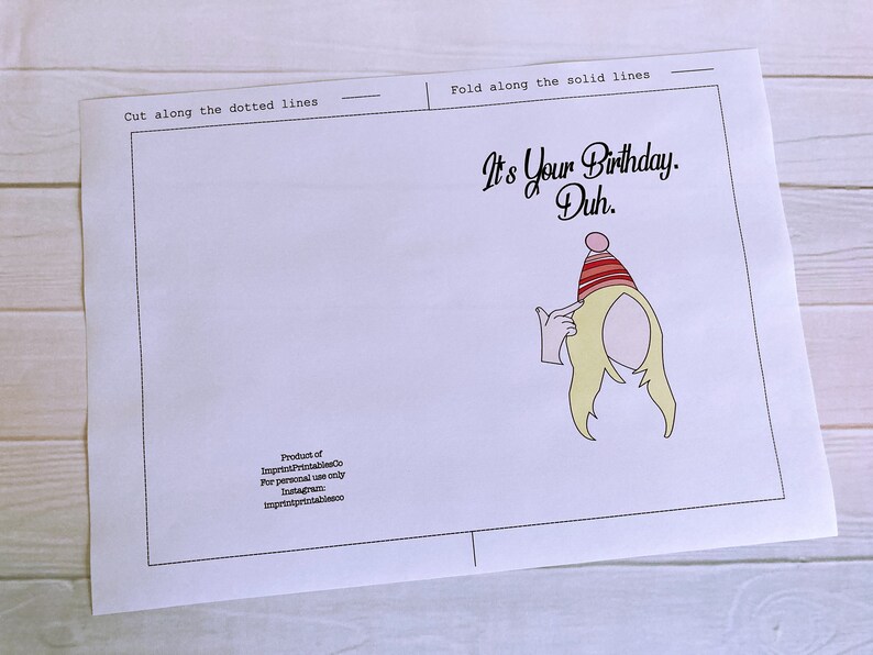 Printable Mean Girls Birthday Card, Mean Girls Inspired, Karen Smith ...