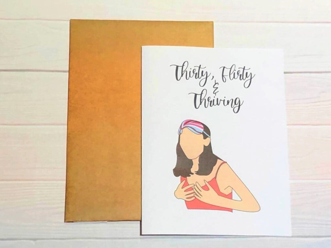 Thirty, Flirty and Thriving Birthday Card, Printable Birthday Card, 13 ...