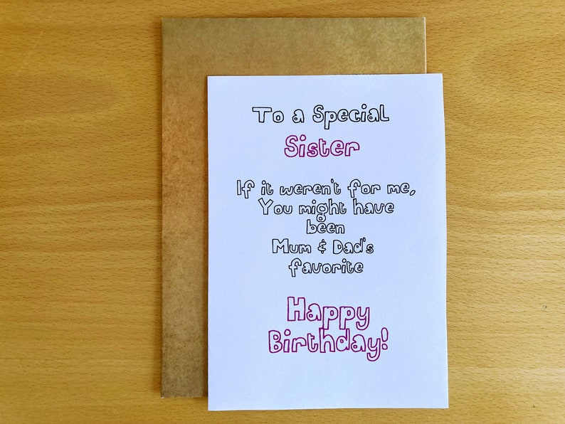 Printable Sister Birthday Card, Funny Sister Birthday Card, Instant ...