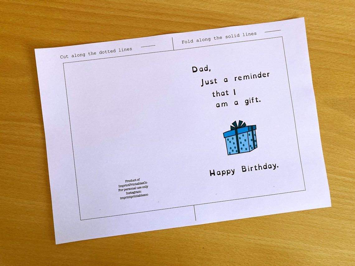 Printable Dad Birthday Card, Funny Father Birthday Card, Dad's Birthday ...