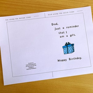 Printable Dad Birthday Card, Funny Father Birthday Card, Dad's Birthday ...