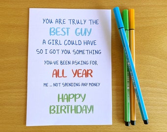 Printable Birthday Card Happy Birthday to the Best Boyfriend - Etsy