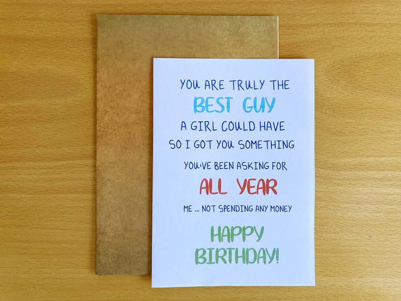 Printable Boyfriend Birthday Card, Funny Boyfriend Birthday Card
