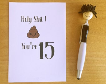 Tarjeta imprimible de 15 años: ¡Cumples 15! Divertida tarjeta de 15 años, descarga instantánea.