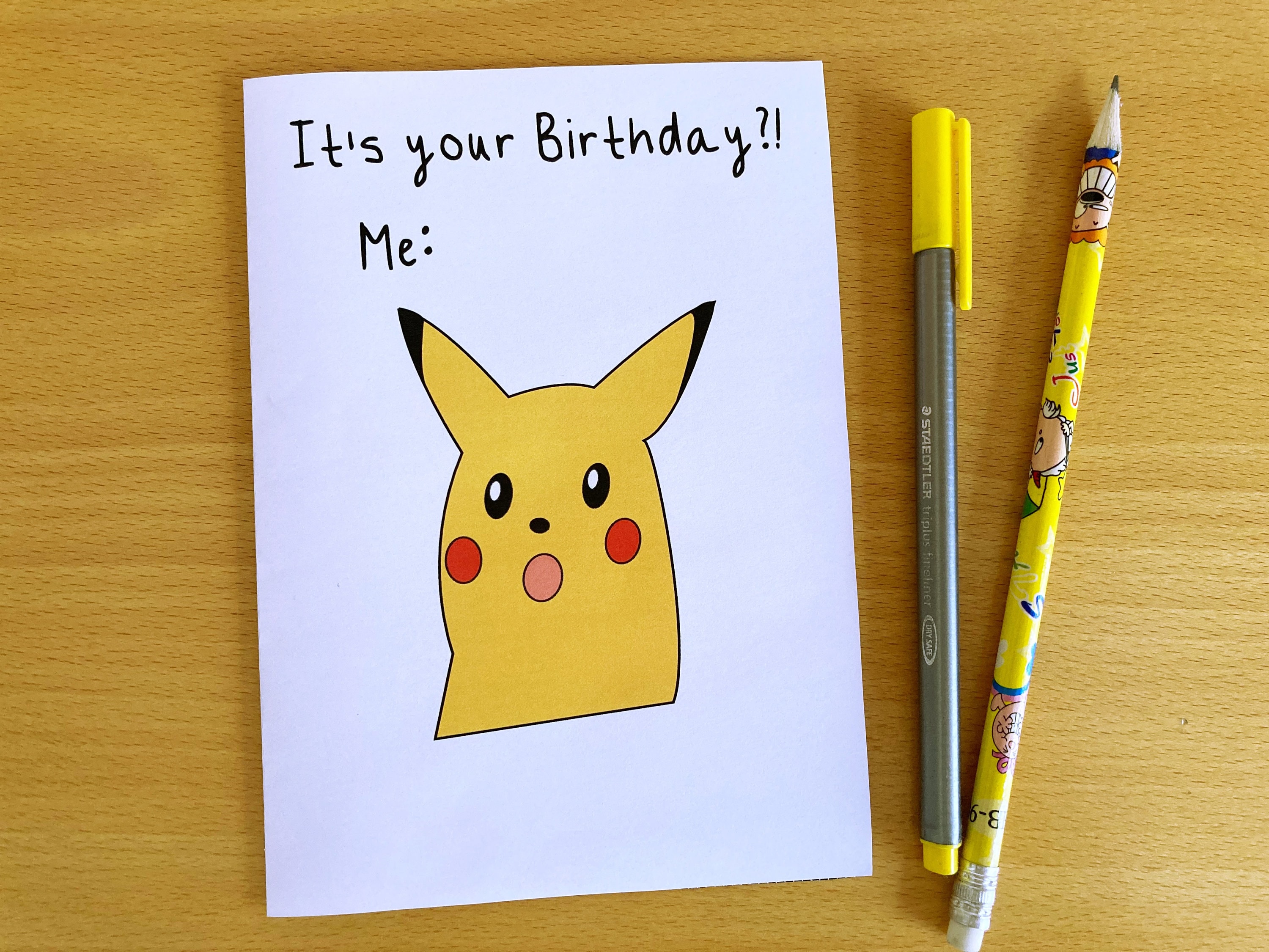 Pokemon Meme Birthday Card, Printable Birthday Card, Instant Download
