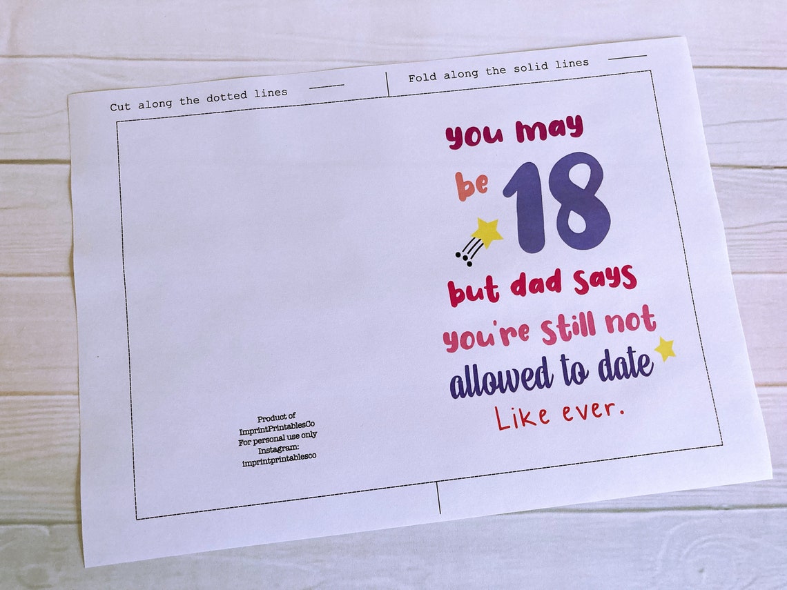 Printable 18th Birthday Card, Funny 18th Birthday Card, 18th Birthday ...