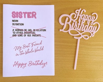 Printable Sister Birthday Card, Sweet Sister Birthday Card, Instant Download, Sister Birthday, Sister Best Friend