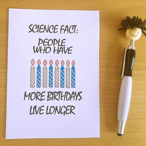 Carte d'anniversaire scientifique à imprimer, carte d'anniversaire geek, carte d'information scientifique, carte d'anniversaire pour amateur de science, carte d'anniversaire drôle