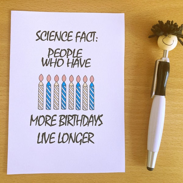 Printable Science Birthday Card, Geeky Birthday Card, Science Fact Card, Science Lover Birthday Card, Funny Birthday Card