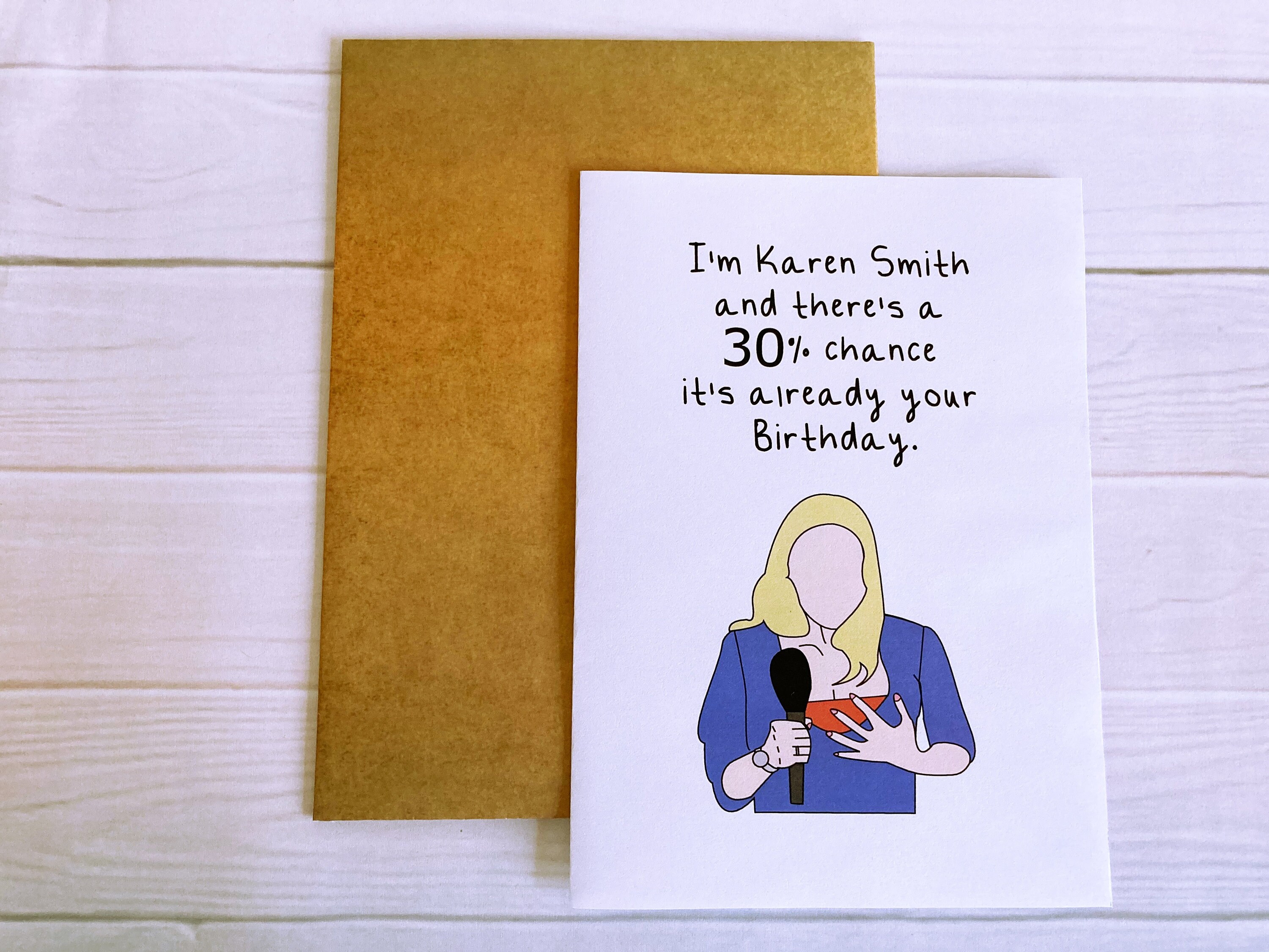 Printable Mean Girls Birthday Card, Karen Smith Mean Girls, 30% Chance ...
