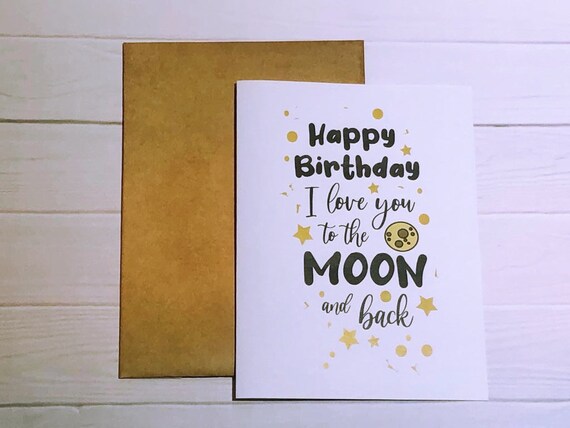 Biglietto Di Auguri Con Scritta I Love You To The Moon And Back Quot Lingua 592854