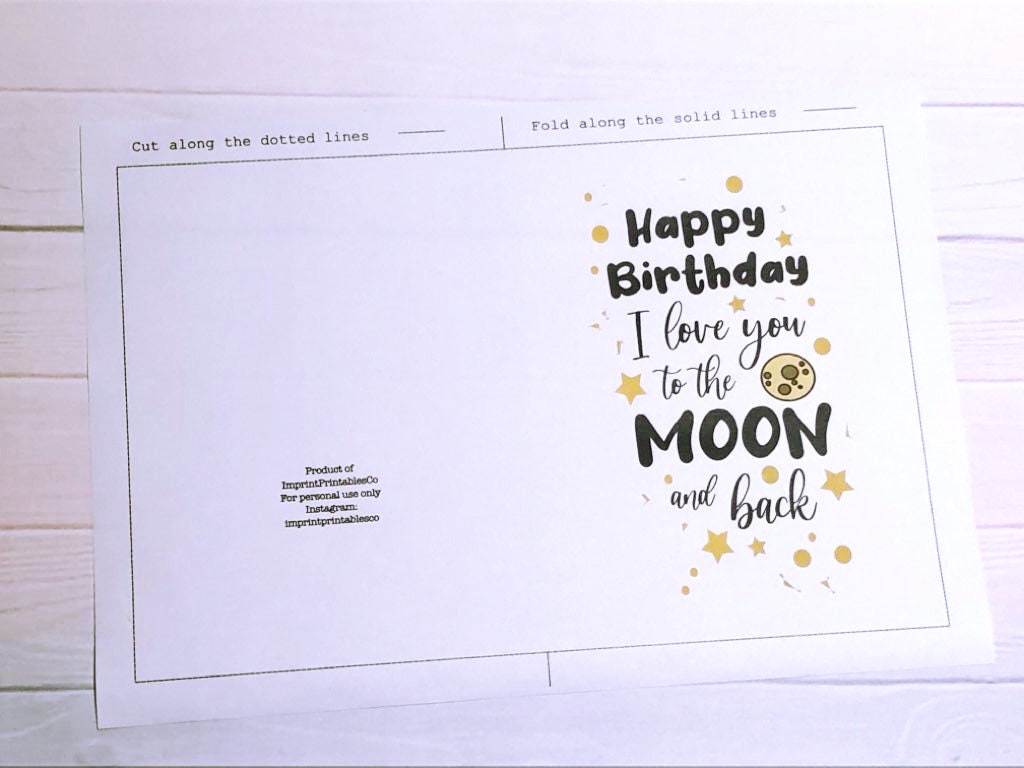 Biglietto D'auguri I Love You To The Moon And Back - Elemento Legno 3D - 17x12 Cm - Busta Kraft Inclusa - 4