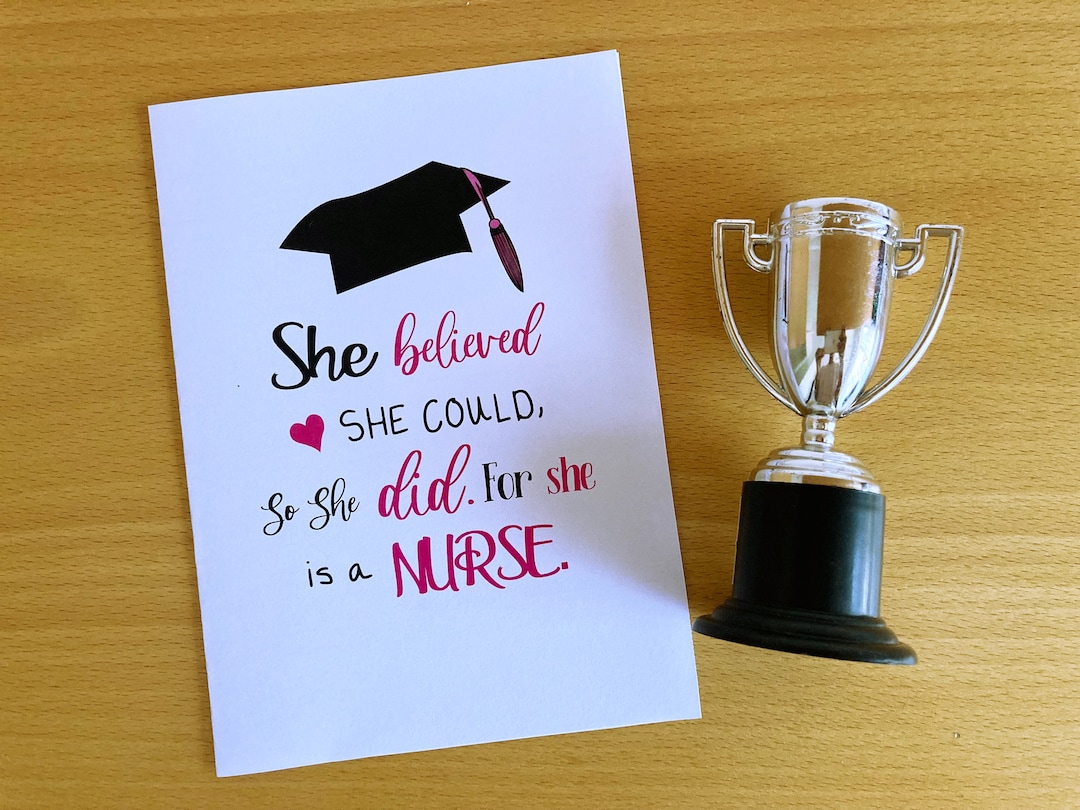 Printable Nurse Graduation Card, Nurse Graduation, Nursing Student, She