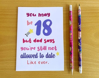Printable 18th Birthday Card, Funny 18th Birthday Card, 18th Birthday, Girl 18th Birthday Card, Birthday Card Joke, Eighteen