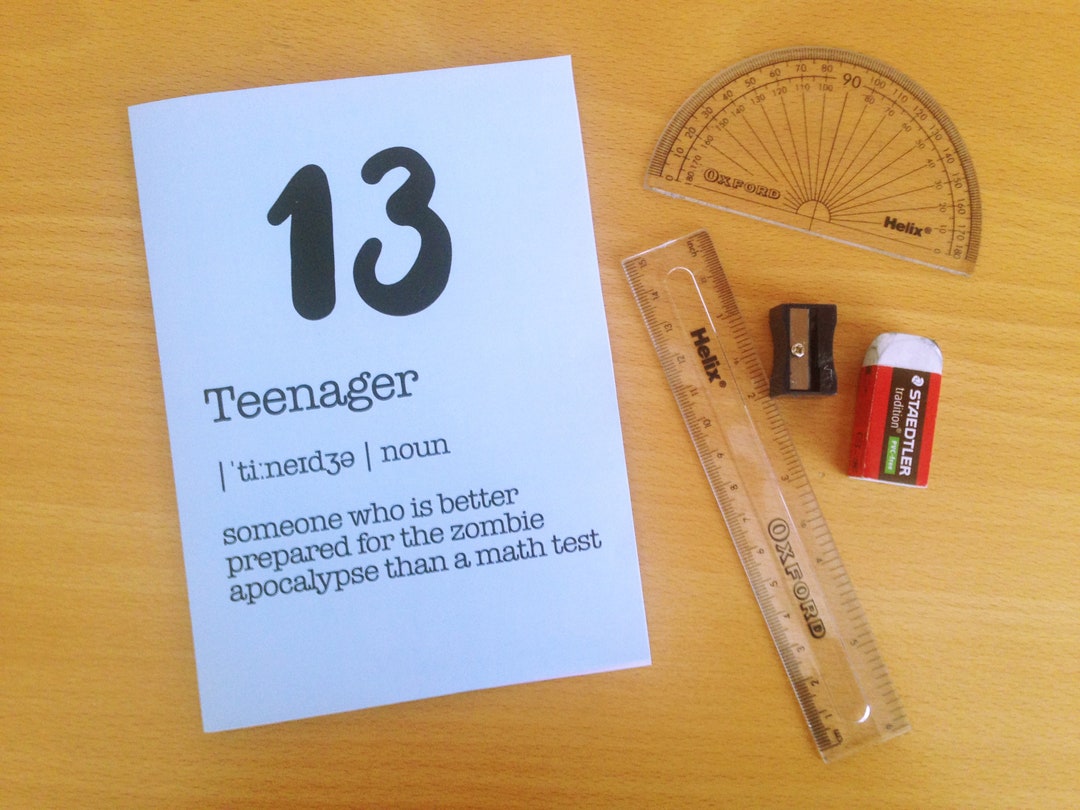 Printable Birthday Card, 13th Birthday Card, Teenager Birthday Card ...