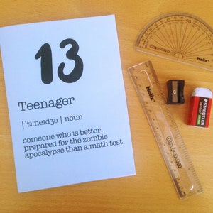 Druckbare Geburtstagskarte, 13. Geburtstagskarte, Teenager Geburtstagskarte, lustige Geburtstagskarte, Teen, sofortiger Download, süße Karte
