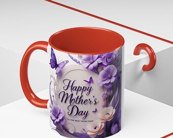 Mother's Day Mug Wrap Template, Floral Sublimation Design (PNG, JPEG, PDF)