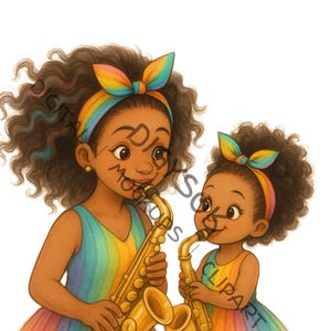 10 immagini PNG originali di madri afroamericane, clipart di acquerelli, diario di scarto, scrapbooking, creazione di biglietti, festa della mamma fantasy