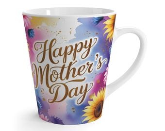 Happy Mother's Day zonnebloem mok wrap sublimatieontwerp (digitale download)