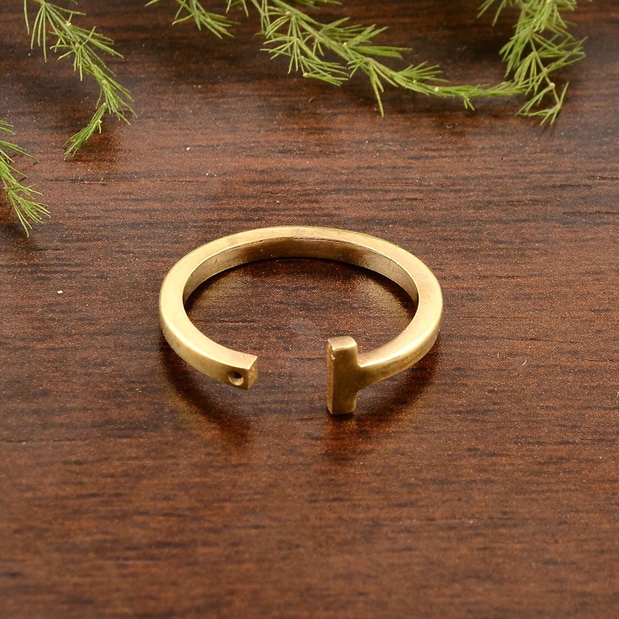 Beautiful carved brass ring unique brass ringring for Etsy