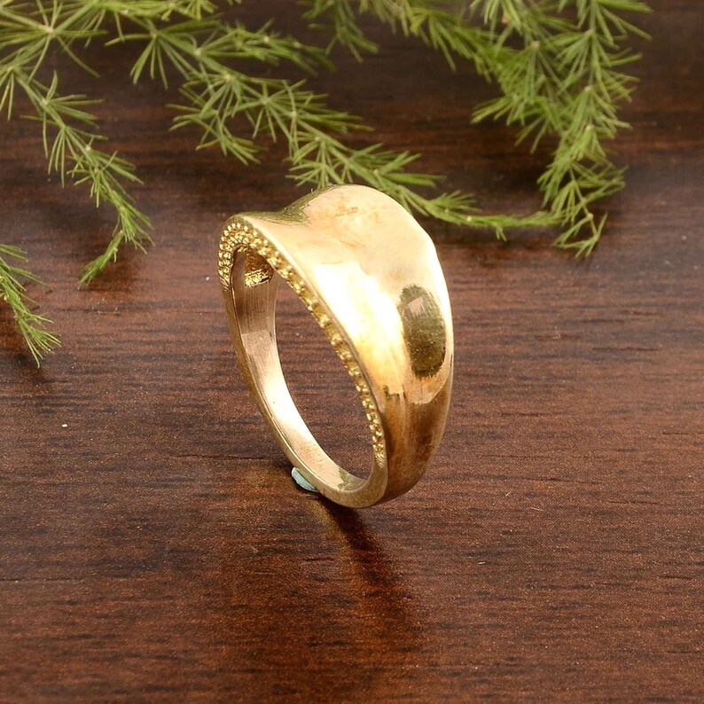 Brass ring for women Simple brass band ring Unique design Etsy