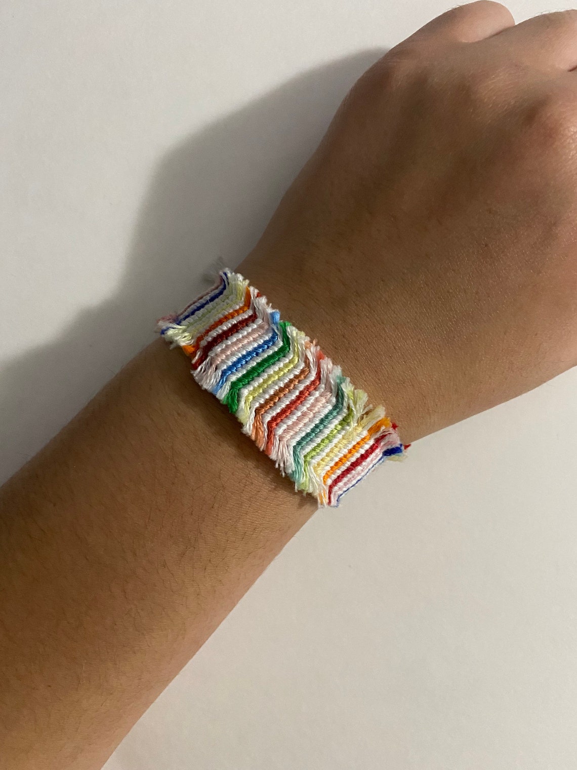Recycled Rainbow Rag Rug Bracelet Etsy