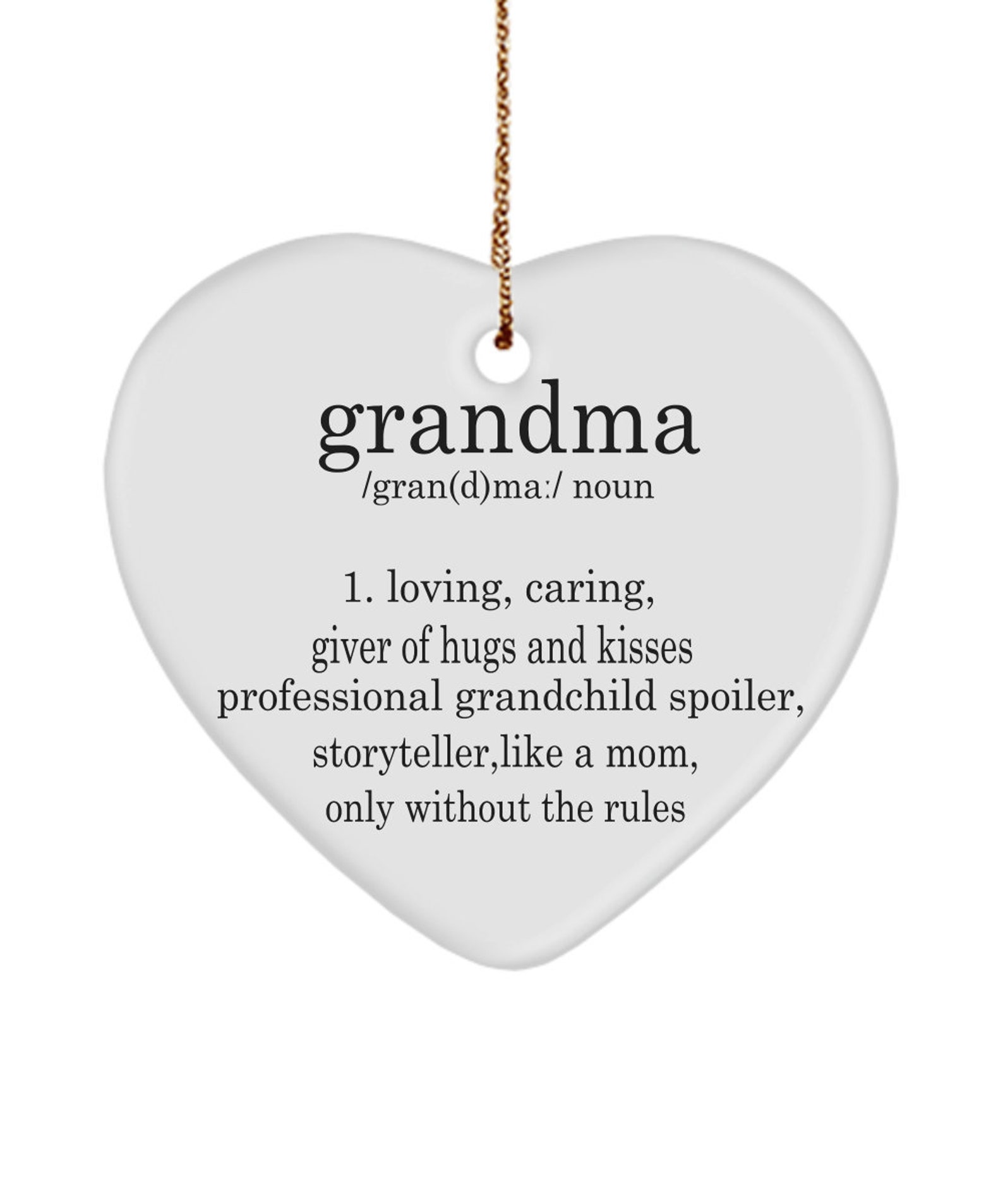 Grandma Noun Ornament Definition Loving Caring Giver of Etsy