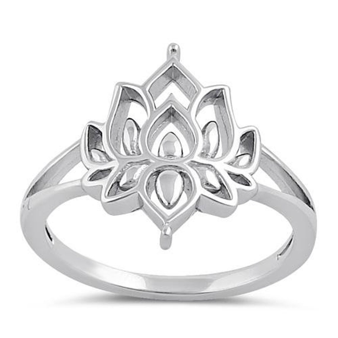 Lotus flower sterling silver ring silver lotus ring 925 Etsy