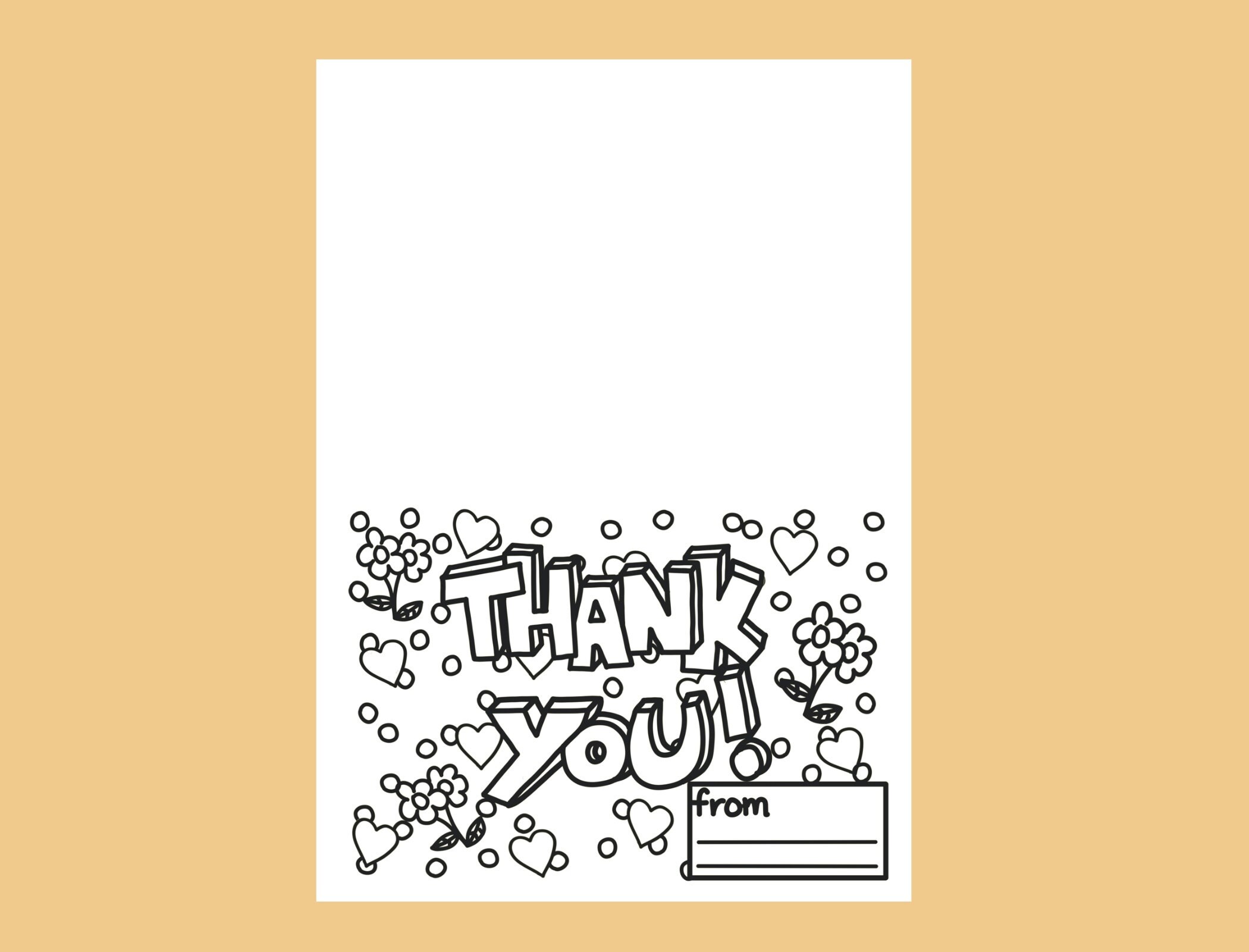 Thank You Coloring Page Printable Thank You Colouring Card | Etsy