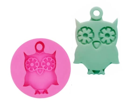 owl small mold for polymer clay air dry fondant modeling silicone push mold,Keychain Mold Jewelry Mold Glitter Mold Gadgets