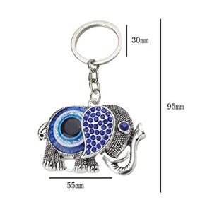 Evil Eye Keychain, Elephant Hanging Decor, Handcraft Key Holder, Good Luck Keychain, Devil Blue Eyes Car Pendant Bag Pendant image 5