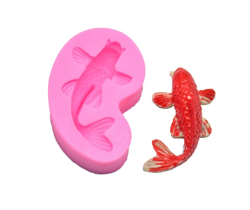 Silicone Koi Mold Lucky Carp Fish Mold Carp Fish Fondant Silicone Mold Japanese Fish mold Fish Silicone mold