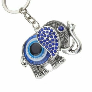 Evil Eye Keychain, Elephant Hanging Decor, Handcraft Key Holder, Good Luck Keychain, Devil Blue Eyes Car Pendant Bag Pendant image 4