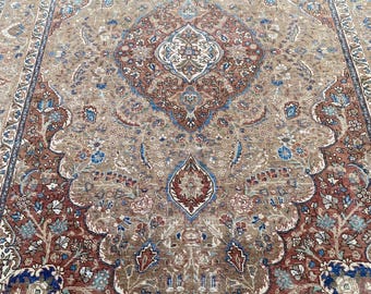 7x11 Vintage Oushak Rug: Handmade Wool Turkish Area Rug.Tax Free USA
