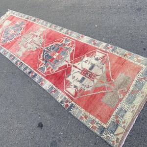 3x11 Turkish Runner, Runner Rug, Vintage Rug, Handmade Rug, Oushak Rug, home decor Rug, Nursery Rug, Hallway Rug , Hallway Rug 10&#39;6&quot;x3&#39;0&quot;