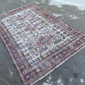 6x9  Rug, Isparta Large Rug, Turkish Rug, Vintage Rug, Handmade Rug, Home Decor Rug, Dining Room Rug, Living Room Rug,5.6x8.7 feet.