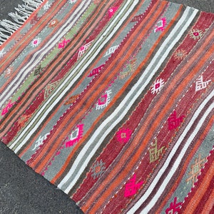 3x5 feet, Turkish Kilim Rug,Oushak  Rug,Vintage Rug, Handmade Rug, Kitchen Rug, Hallway Runner Rug, Oriental Rug, Wool Rug, 4&#39;5&quot;x2&#39;9&quot;