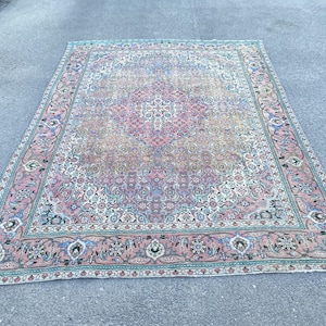 9x12 Persian Area Rug,Soft Area Rug,Design Rug, Large Area Rug,Large Oushak Rug, Turkish Rug,Wool Area Rug, 9x12 Bedroom Rug, 9.0 x 12.5 ft.