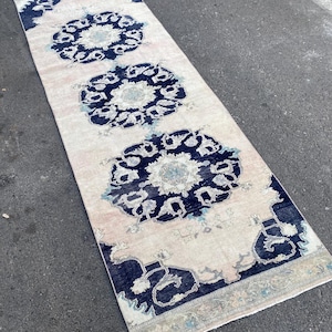 3x11 Turkish Runner, Runner Rug, Vintage Rug, Handmade Rug, Oushak Rug, home decor Rug, Nursery Rug, Hallway Rug , Hallway Rug 10&#39;4&quot;x3&#39;3&quot;