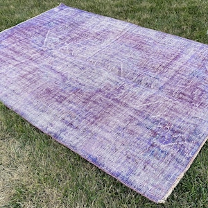 large oushak carpet, muted colors faded, vintage isparta, accent, area carpet, wool low pile distressed,turkishrug,etsy rug.