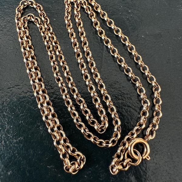 Vintage 9K Yellow Gold Classic Belcher Link Chain Necklace – 5.68g, 18.8”
