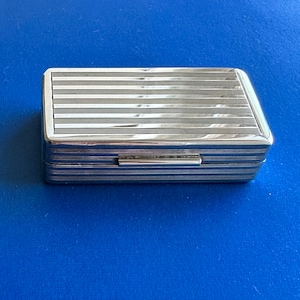 Collectible HEAVY Vintage Engine Turned Silver Box Gilded Interior Hallmarked Birmingham 1991