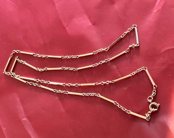 Edwardian Collectible Antique C1900 9Ct Rose Gold Fancy Link Necklace Chain 46.5cm 3.9Gms Stamped