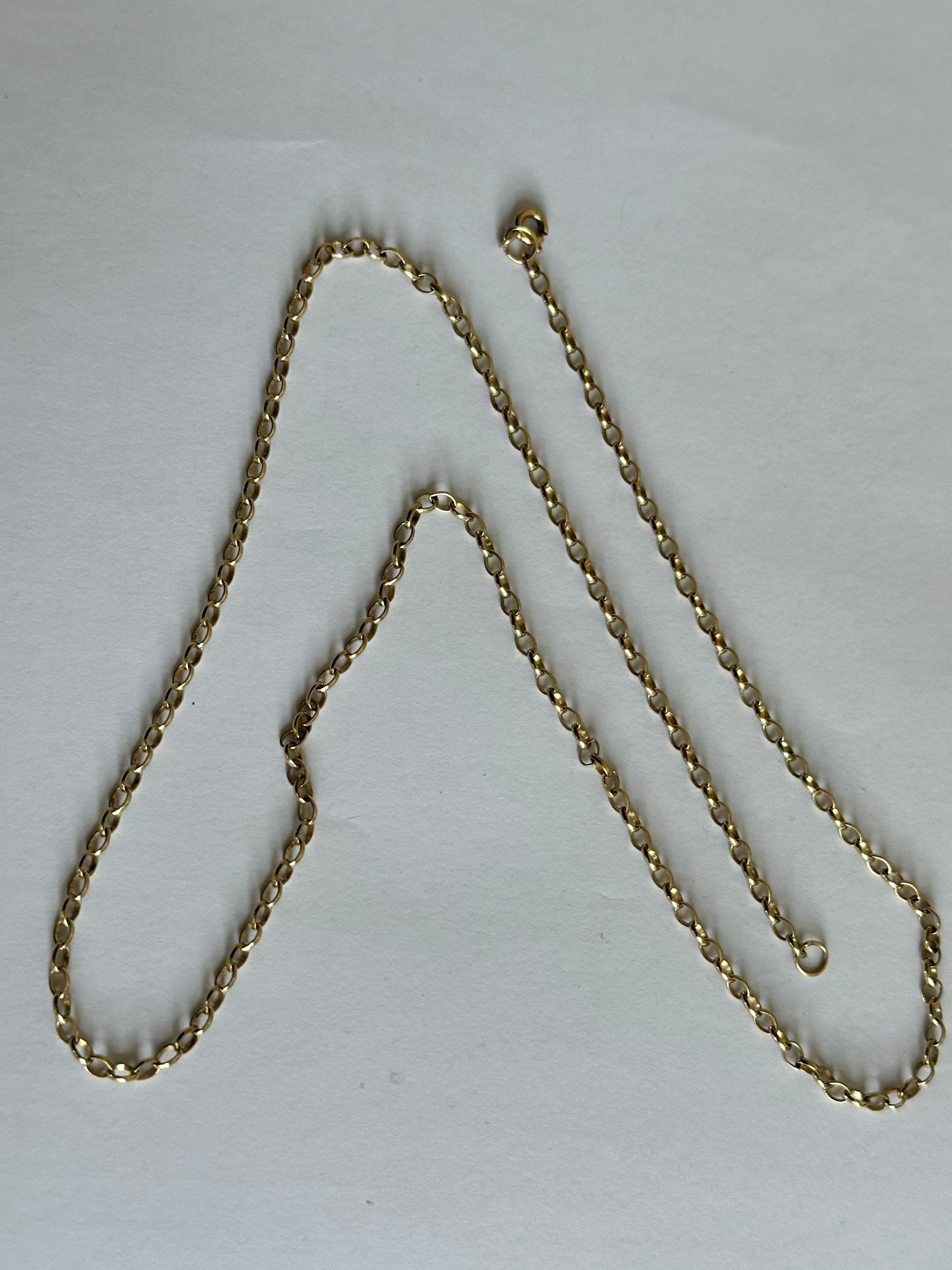 Vintage 9ct Yellow Gold 57cm Belcher Necklace Chain 5.6gms - Etsy UK