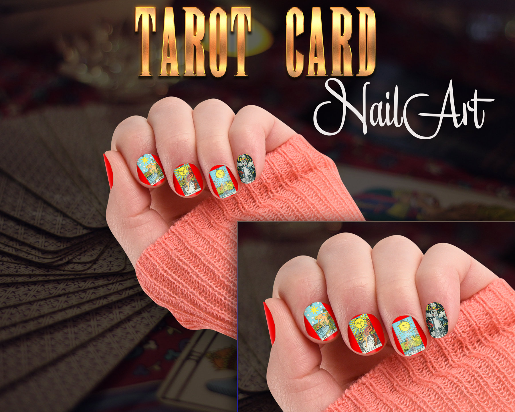Tarot Nail Decal Nail Decal Art Waterslide Nail Decals Etsy UK